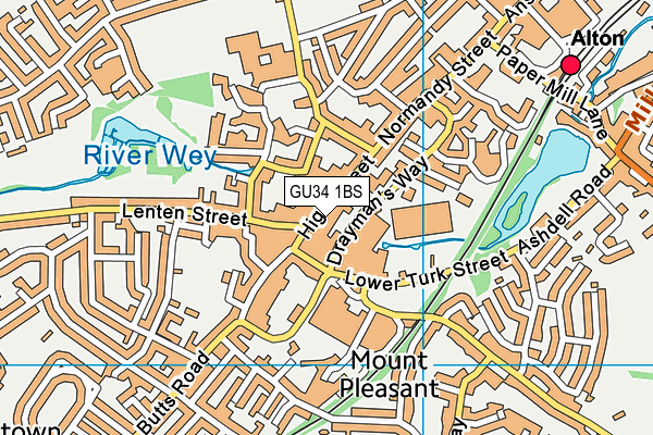 GU34 1BS map - OS VectorMap District (Ordnance Survey)