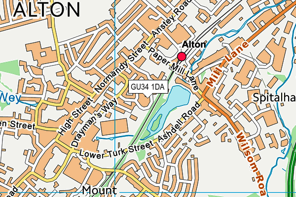 GU34 1DA map - OS VectorMap District (Ordnance Survey)