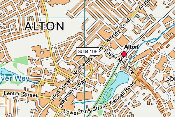 GU34 1DF map - OS VectorMap District (Ordnance Survey)