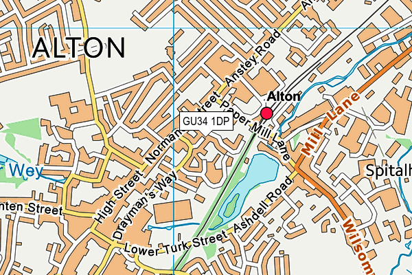 GU34 1DP map - OS VectorMap District (Ordnance Survey)