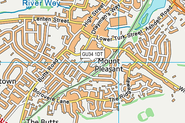 GU34 1DT map - OS VectorMap District (Ordnance Survey)