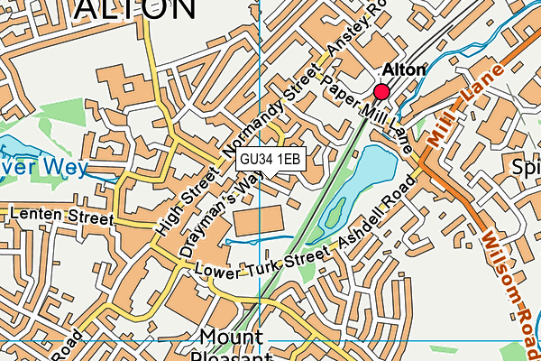 GU34 1EB map - OS VectorMap District (Ordnance Survey)