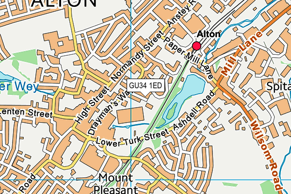 GU34 1ED map - OS VectorMap District (Ordnance Survey)