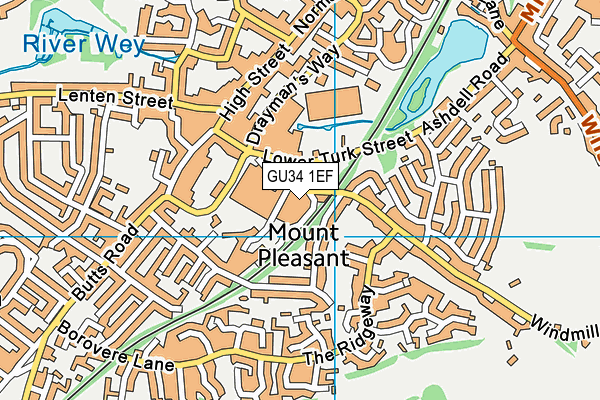 GU34 1EF map - OS VectorMap District (Ordnance Survey)