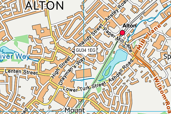 GU34 1EG map - OS VectorMap District (Ordnance Survey)