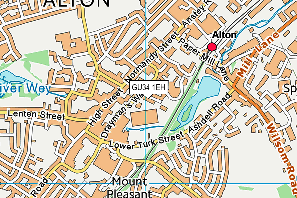 GU34 1EH map - OS VectorMap District (Ordnance Survey)