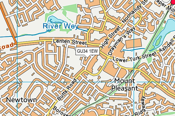 GU34 1EW map - OS VectorMap District (Ordnance Survey)