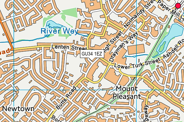 GU34 1EZ map - OS VectorMap District (Ordnance Survey)