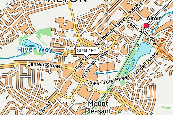 GU34 1FG map - OS VectorMap District (Ordnance Survey)