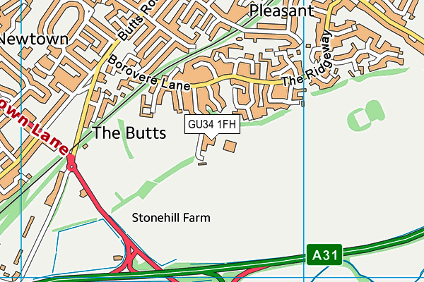 GU34 1FH map - OS VectorMap District (Ordnance Survey)