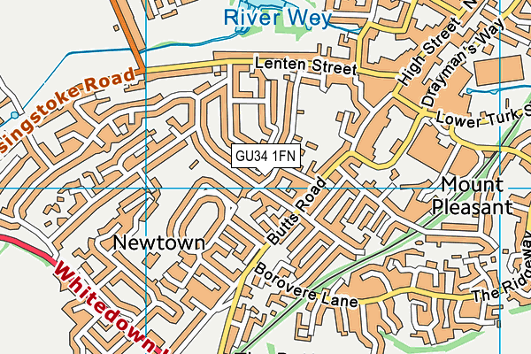 GU34 1FN map - OS VectorMap District (Ordnance Survey)