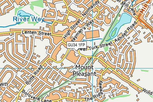 GU34 1FP map - OS VectorMap District (Ordnance Survey)