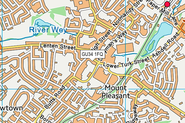 GU34 1FQ map - OS VectorMap District (Ordnance Survey)