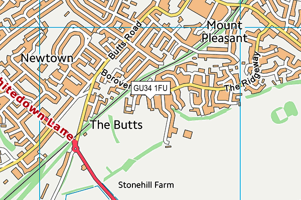 GU34 1FU map - OS VectorMap District (Ordnance Survey)