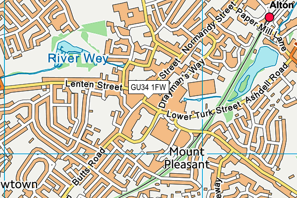 GU34 1FW map - OS VectorMap District (Ordnance Survey)