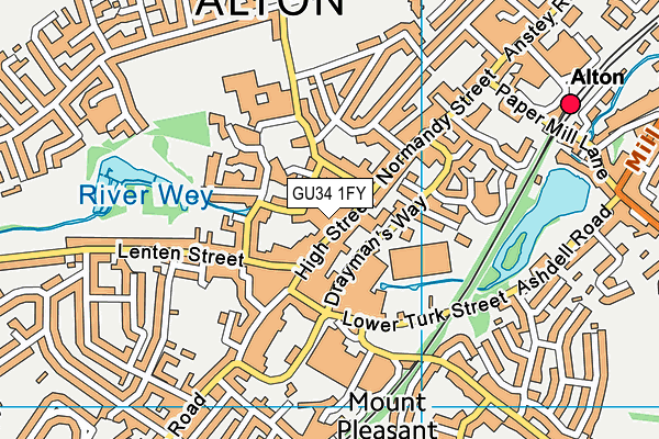 GU34 1FY map - OS VectorMap District (Ordnance Survey)