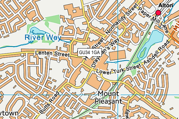 GU34 1GA map - OS VectorMap District (Ordnance Survey)
