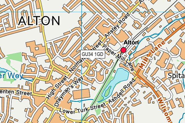 GU34 1GD map - OS VectorMap District (Ordnance Survey)