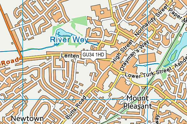 GU34 1HD map - OS VectorMap District (Ordnance Survey)