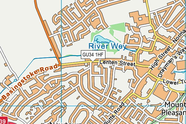 GU34 1HF map - OS VectorMap District (Ordnance Survey)