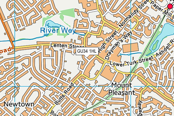 GU34 1HL map - OS VectorMap District (Ordnance Survey)