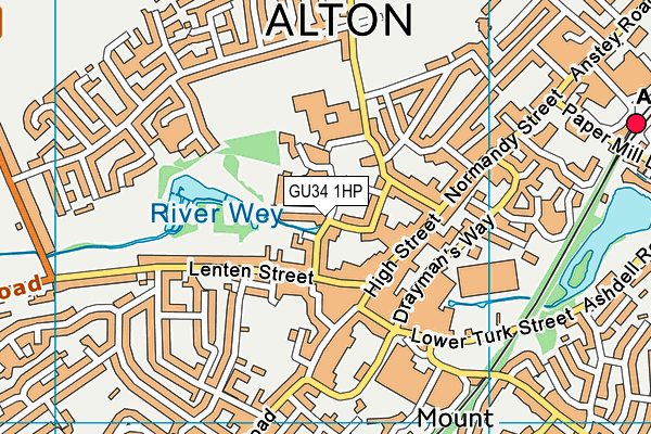 GU34 1HP map - OS VectorMap District (Ordnance Survey)