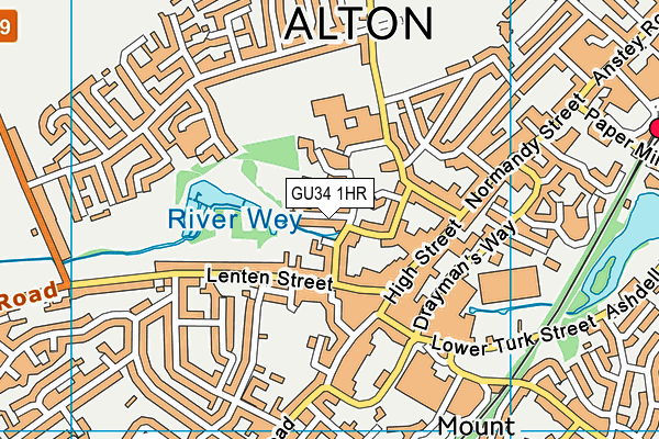 GU34 1HR map - OS VectorMap District (Ordnance Survey)