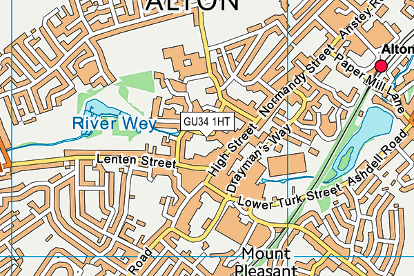 GU34 1HT map - OS VectorMap District (Ordnance Survey)