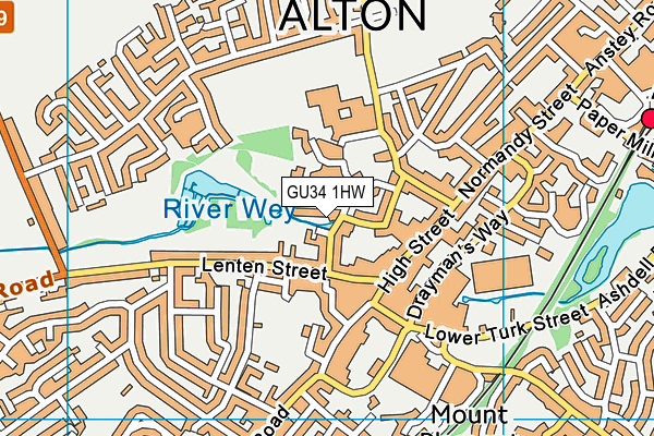 GU34 1HW map - OS VectorMap District (Ordnance Survey)