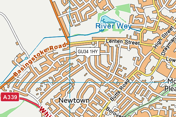 GU34 1HY map - OS VectorMap District (Ordnance Survey)