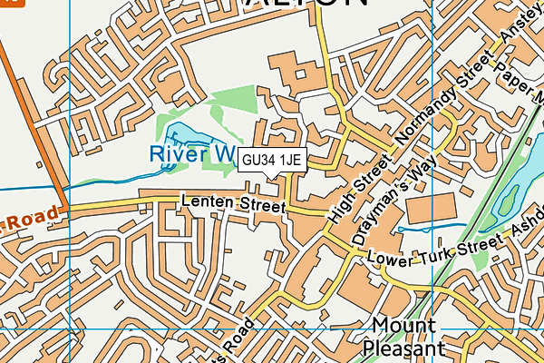 GU34 1JE map - OS VectorMap District (Ordnance Survey)