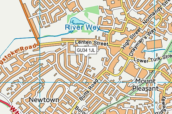 GU34 1JL map - OS VectorMap District (Ordnance Survey)