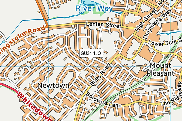 GU34 1JQ map - OS VectorMap District (Ordnance Survey)