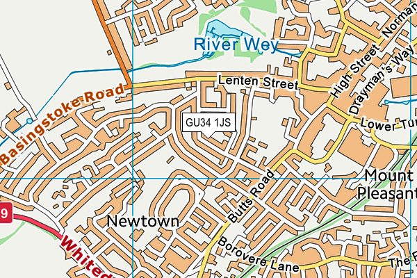 GU34 1JS map - OS VectorMap District (Ordnance Survey)