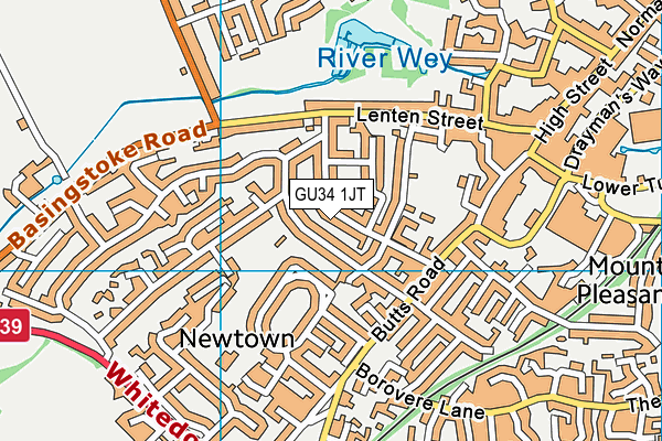 GU34 1JT map - OS VectorMap District (Ordnance Survey)