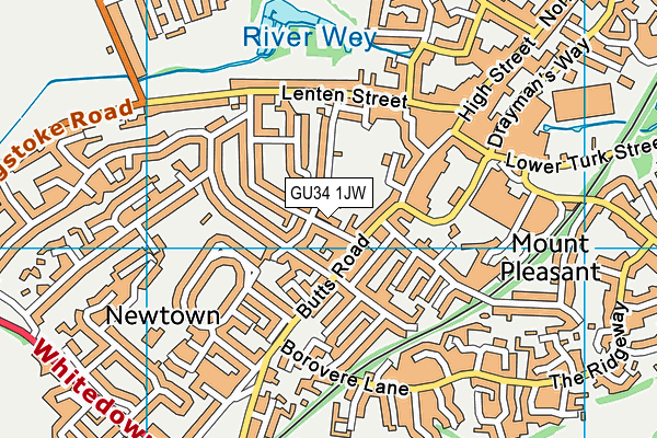 GU34 1JW map - OS VectorMap District (Ordnance Survey)