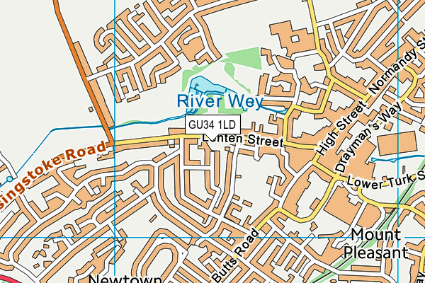 GU34 1LD map - OS VectorMap District (Ordnance Survey)