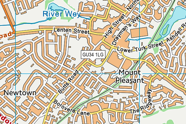 GU34 1LG map - OS VectorMap District (Ordnance Survey)