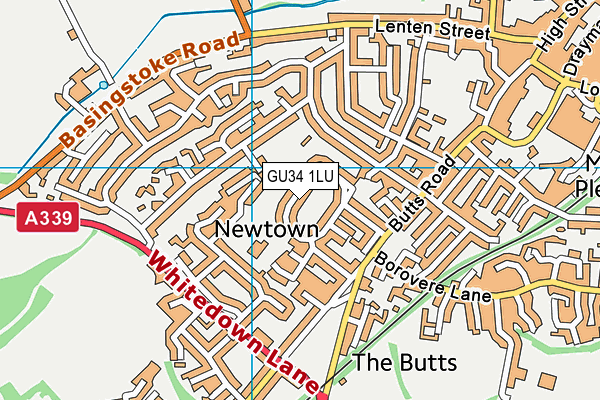 GU34 1LU map - OS VectorMap District (Ordnance Survey)