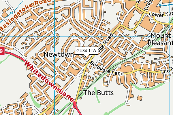 GU34 1LW map - OS VectorMap District (Ordnance Survey)