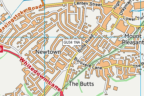 GU34 1NA map - OS VectorMap District (Ordnance Survey)