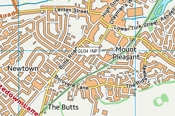 GU34 1NP map - OS VectorMap District (Ordnance Survey)