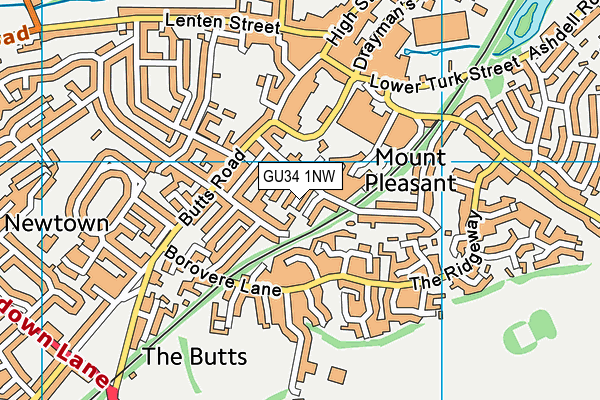 GU34 1NW map - OS VectorMap District (Ordnance Survey)