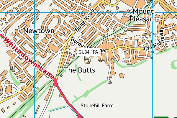 GU34 1PA map - OS VectorMap District (Ordnance Survey)