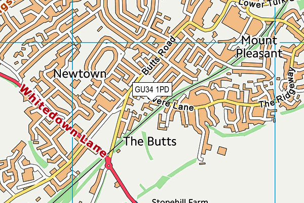 GU34 1PD map - OS VectorMap District (Ordnance Survey)