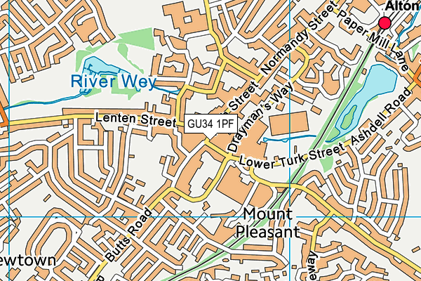 GU34 1PF map - OS VectorMap District (Ordnance Survey)