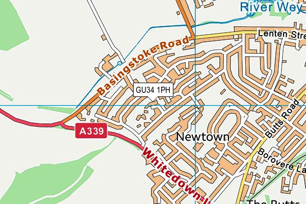 GU34 1PH map - OS VectorMap District (Ordnance Survey)