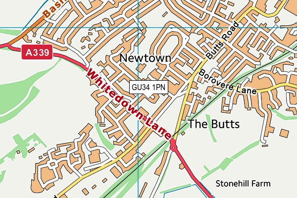 GU34 1PN map - OS VectorMap District (Ordnance Survey)