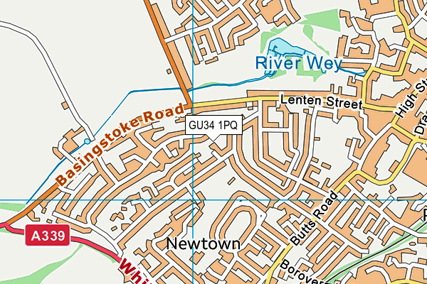 GU34 1PQ map - OS VectorMap District (Ordnance Survey)