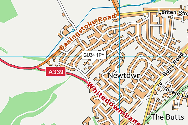 GU34 1PY map - OS VectorMap District (Ordnance Survey)